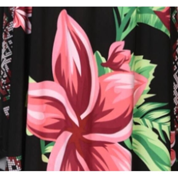 Hot Product A- Line Black Floral Knit Dress With Lace Detailing Size S/M - Picture 3 of 3